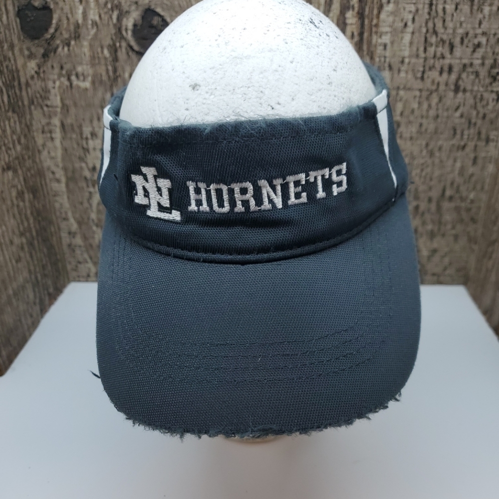 NL Hornets Black Distressed Adjustable Strapback Visor One Size Embroidered